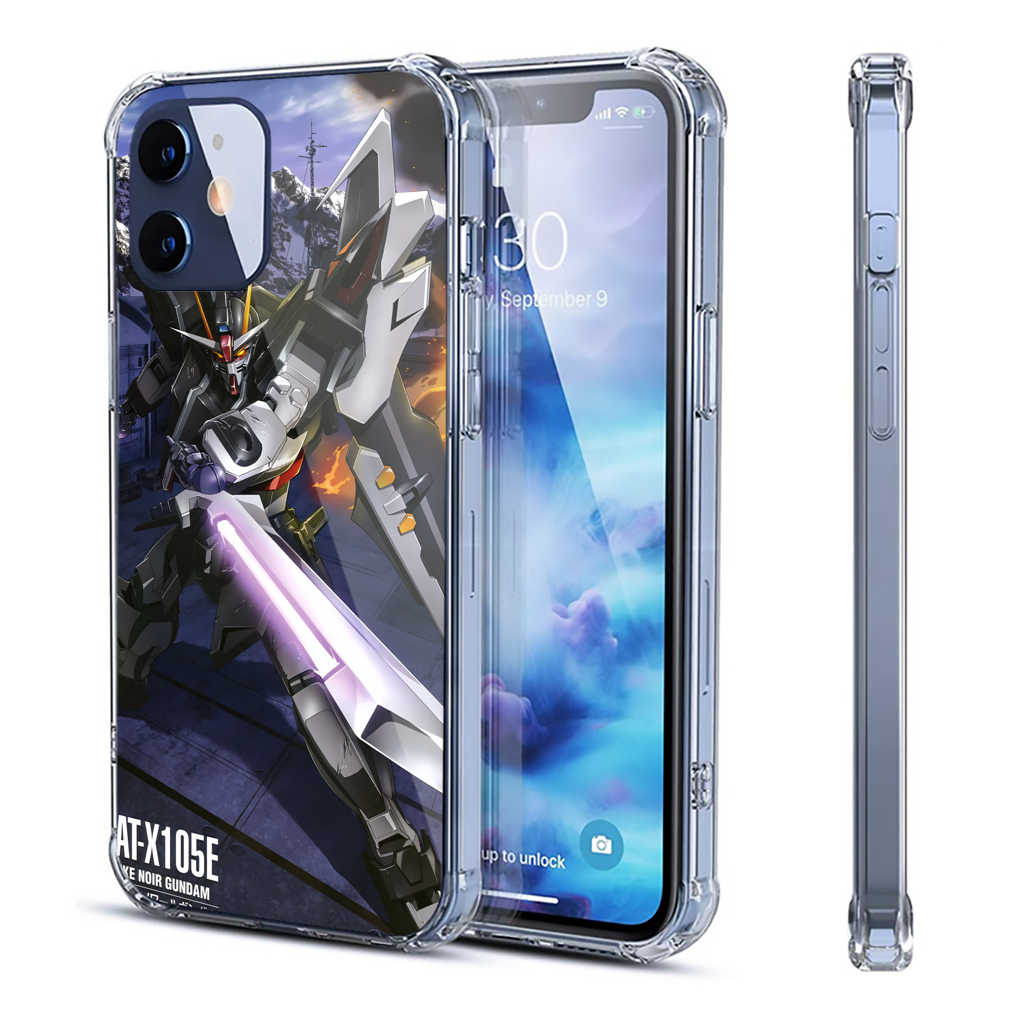 （画像用） 機動戦士ガンダム Mobile Suit Gundam 【iPhone 12シリーズ対応】透明スマホケース（クリアソフトケース）